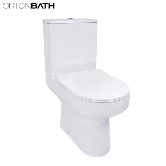 Ortonbath デュアルフラッシュトイレ、UF ソフトクロージングシート、バスルーム用トイレコンフォートハイトオーバルセラミックツーピーストイレ